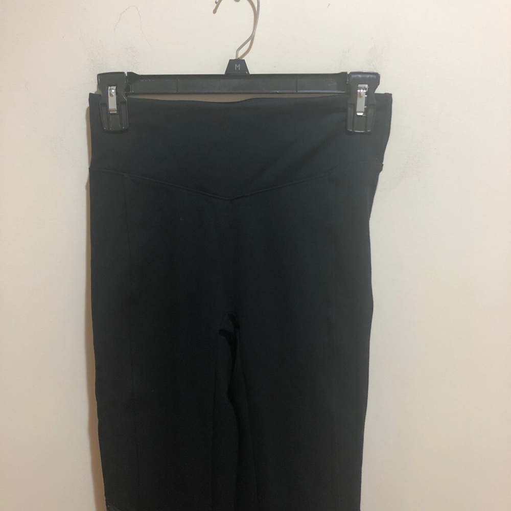 SPANX Sz Sm Black Leggings, Perforated Panels - Picture 2 of 8